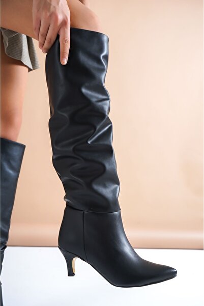 TOPUK Black Adesa Cowboy Boots - Skin Tensile Gusseted