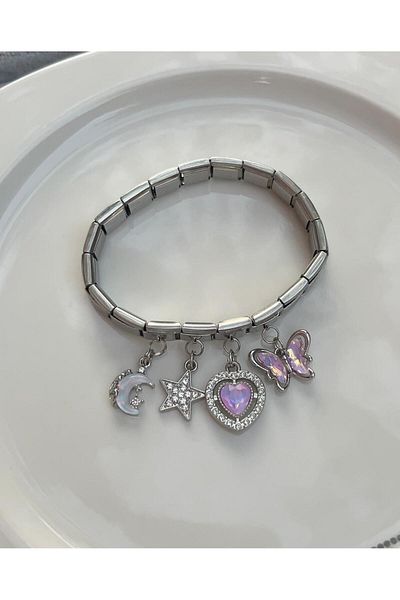 Sepetten Eve Italian Charm Steel Bracelet Special Series Dangle Model February 14 Valentine's Day Gift