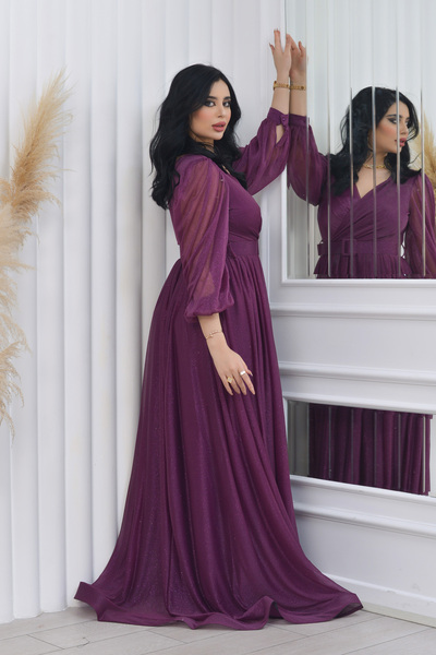 Matik Abiyem Třpytivé tylové večerní šaty