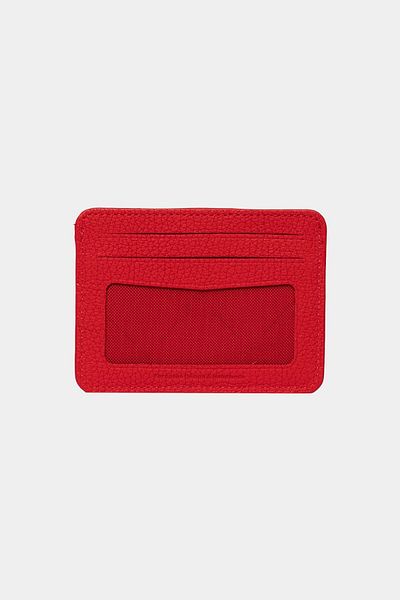Grande 3607 Genuine Real Leather Women Men Card Holder Wallet Red
