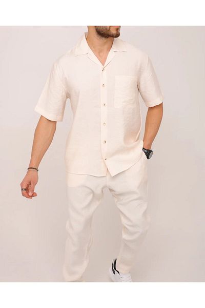 erba Men's Linen Double Set - Shirt and Trousers Set