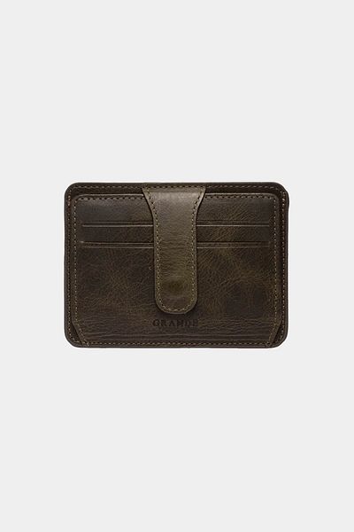 Grande 3607 Genuine Real Leather Card Holder Wallet for Women and Men Antique Green