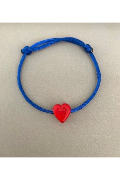 Misto Aksesuar Murano Heart Beaded Blue Bracelet