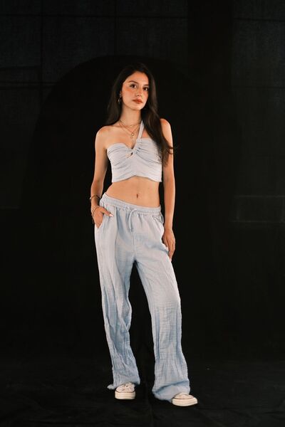 MUACO Soft Muslin-linen Draped Comfortable Women's Trousers