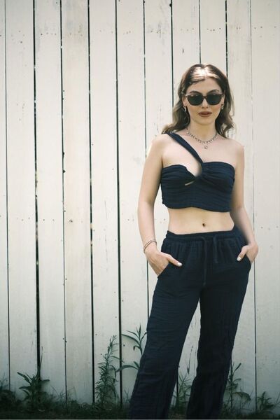 MUACO Soft Muslin-linen Draped Comfortable Women's Trousers