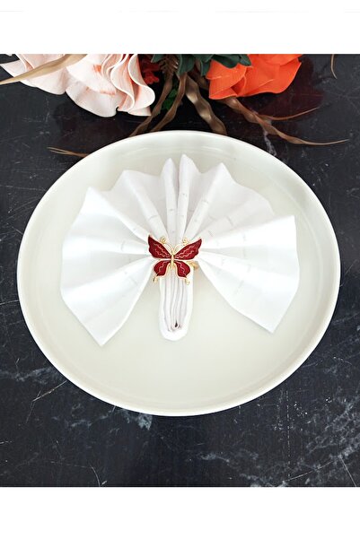 CAŞ DEKORASYON Set of 6 Butterfly Napkin Rings and Rings