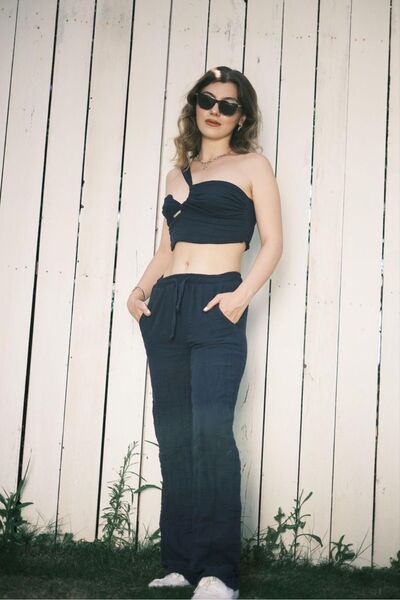 MUACO Soft Muslin-linen Draped Comfortable Women's Trousers