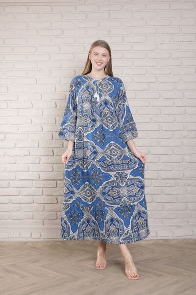 mervemoda Plus Size Women's Summer Woven Dress