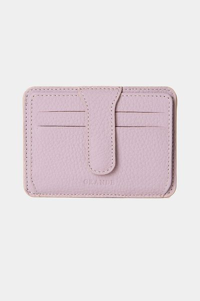 Grande 3607 Genuine Real Leather Women's Men's Card Holder Wallet Lilac