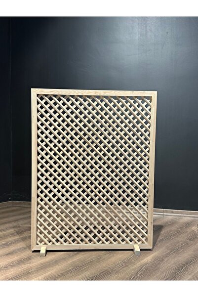 Yc Dekor Ahşap Paravan Ahşap Ahşap Seperatör 100x130 Çerçeveli Ayaklı