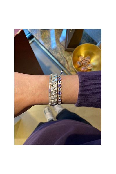 Juju Bronze Mini Circle Bracelet With Stones