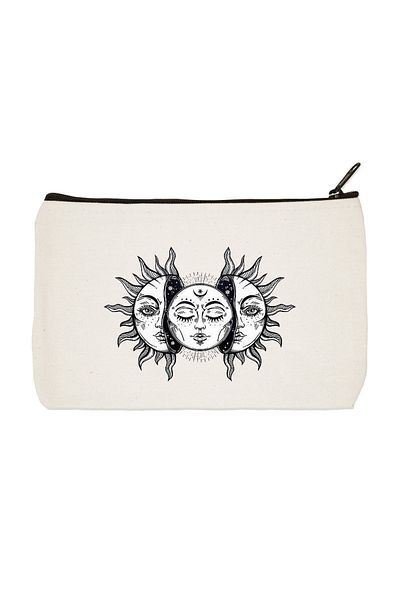 daystore Clutch Moon And Sun Printed υφασμάτινη τσάντα μακιγιάζ