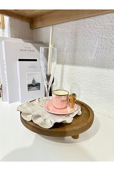 Decamor home Stone Color 6-Piece Frilly Cocktail Serving Napkin