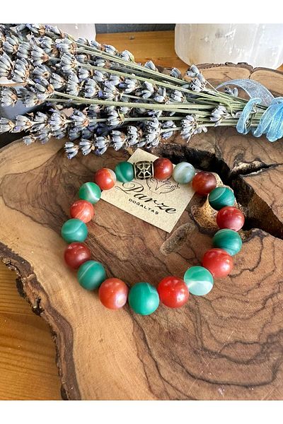 parze doğaltaş Natural Agate Stone Bracelet