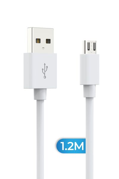 Deji Samsung Xiaomi Huawei Oppo Uyumlu Micro Usb Şarj Ve Data Kablosu Beyaz 1.2m