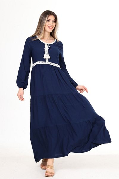 mervemoda Long Sleeve Summer Women's Dress