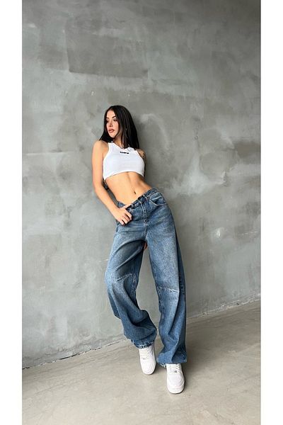 DEEFWEAR Μπλε ΤΖΙΝ ΠΑΝΤΕΛΟΝΙ με ζώνη μέσης