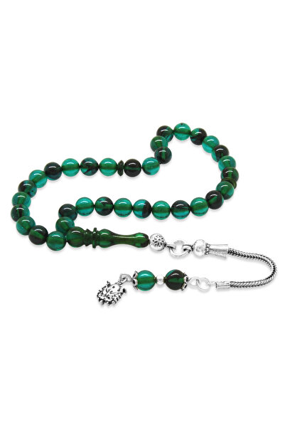 Tesbihane 925 проба срібло - Турецький бірюзово-чорний браслет з кульками