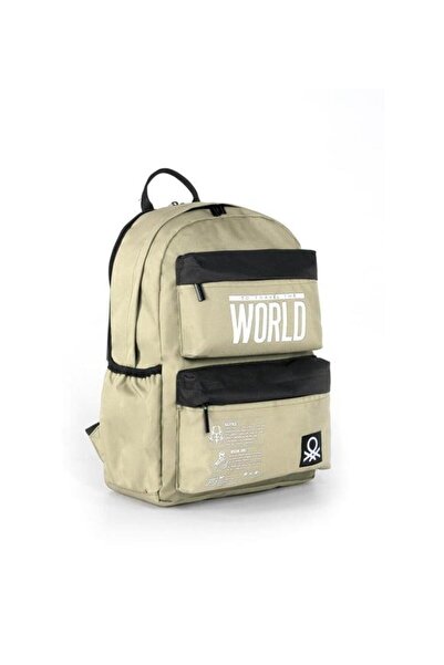 United Colors of Benetton Σχολική τσάντα Beneton 03837 - Μπεζ με άμμο