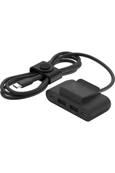 Belkin 4-Port USB Power Extender, 2m Cable, 2 USB-C & 2 USB-A Ports, 30W Fast Charger for iPhone 14, S23