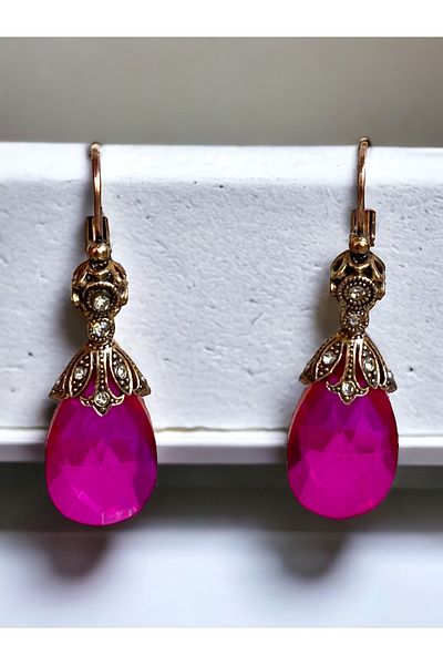 FAYRA ACCESSORIES Big Cat's Eye - Crystal Jewelled Earrings