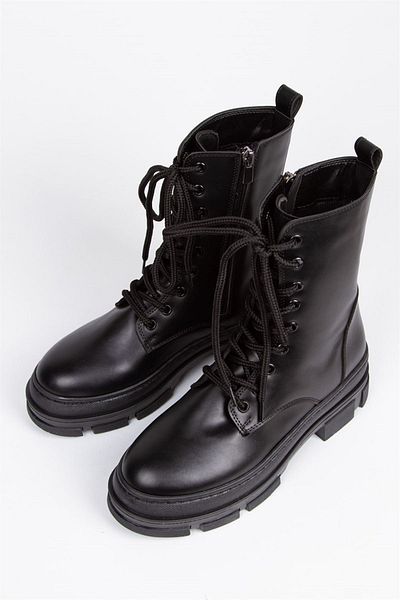 Alessia Shoes Μαύρες Γυαλιστερές Μπότες Γυναικείες Μπότες