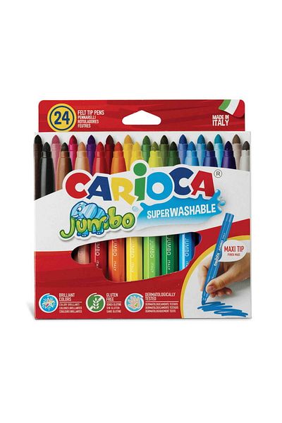 CARIOCA Washable Jumbo Felt Tip Pen 24 Colors (40570)