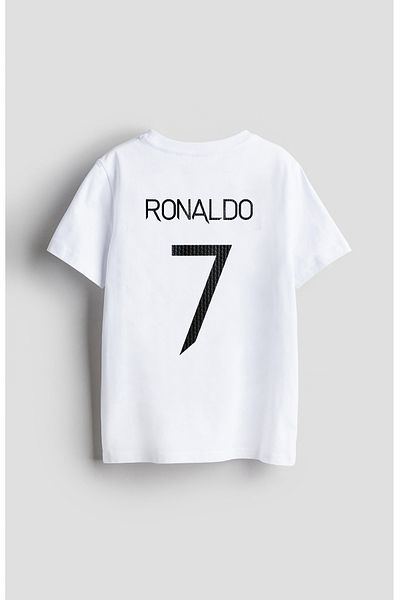 Darkia Παιδικό μπλουζάκι Ronaldo CR7 Unisex - Εκτύπωση με σχέδιο φανέλας, γράμματα μπροστά και πίσω πίσω