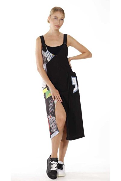 Kokoş Kadını siyah salopet elbise