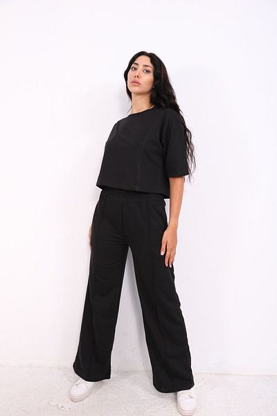 Modark Set pantaloni și pantaloni de trening negri oversize - picior largi