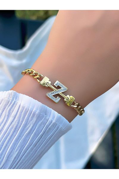 KBC STORE KBC Letter Z Steel Color Bracelet - Non-tarnish Stainless
