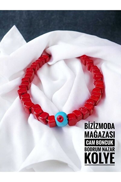 bizizmoda الزجاج الطابق السفلي حبة عين الشر حبة قلادة عين الشر مطرز قلادة