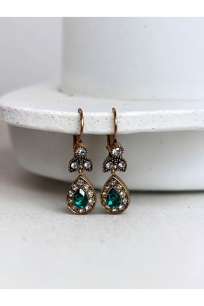 FAYRA ACCESSORIES Water Drop Dangle Crystal Stone Small Earrings