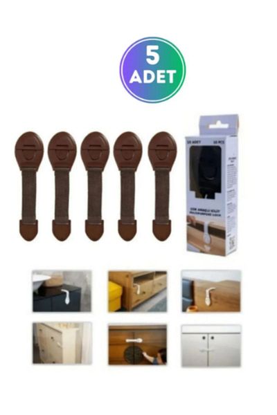 WAPPA 5 Drawer Cabinet Lock,4 Corner Protector, 6 Socket Protector Coffee Child Baby Safety Safety Set,