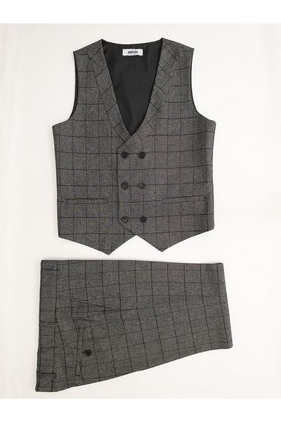 Micio Boy's Smoked Vest and Trousers Set