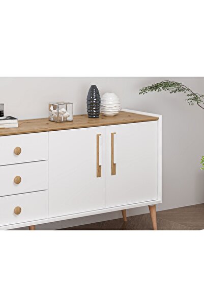 Minar Mitra Konsol & Ayna - Beyaz/Artisan