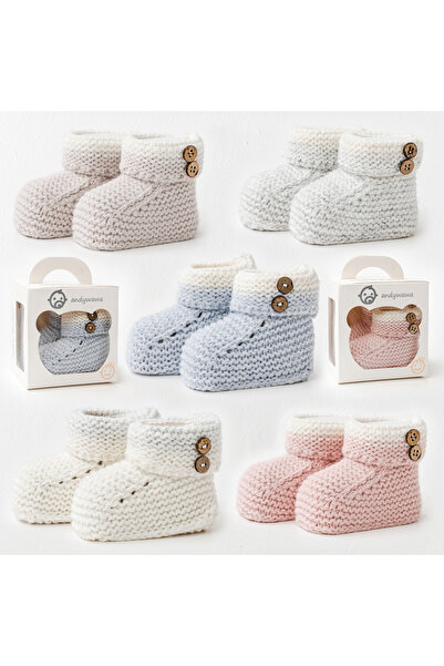 andywawa Ecru Baby Knitwear Booties Knit Boots