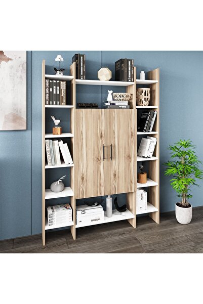 Kalender Dekor Ismar-130 Modern Raflı Kapaklı Kitaplık