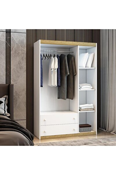 Afilli 3 Kapaklı 2 Çekmeceli Mdf Lam Gardırop