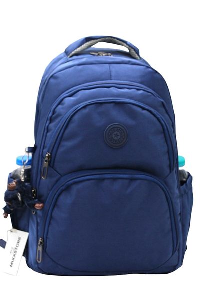ms mixxstore Unisex Navy Blue Satin - Αδιάβροχη Τσάντα Ταξιδίου και Σχολείου μεγάλου μεγέθους / 34600