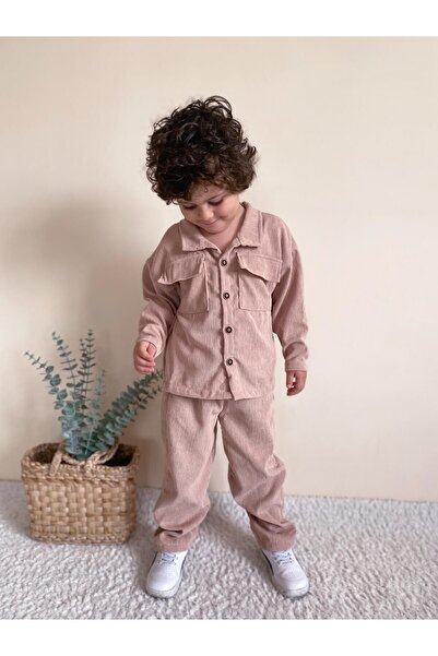 MiaBaby بدلة سترة مزدوجة مضلعة للجنسين