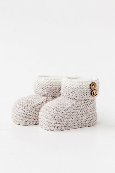 andywawa Beige Knitwear Booties Knit Boots for Baby