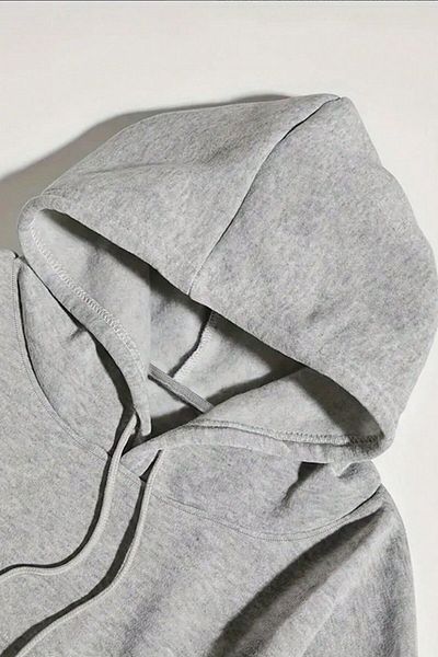 MODAGEN Unisex šedá oversize mikina s kapucí