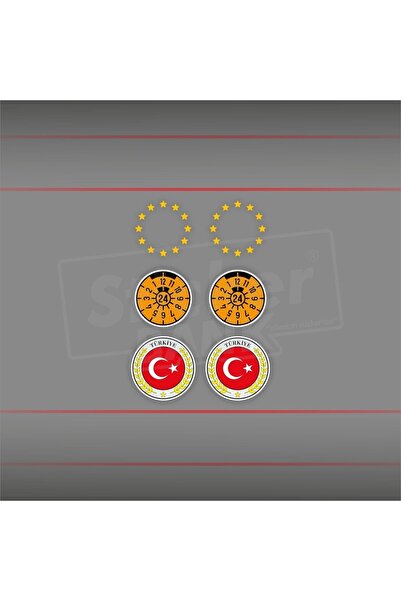 Sticker Bank Araba Sticker Tr Plaka Pul Takımı Sticker