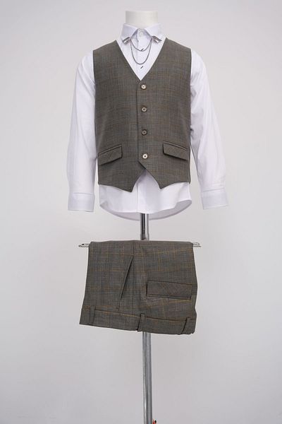 Micio Gray Boy's Vest and Pants Set