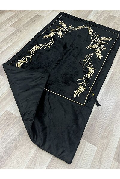 AYHANHOME Glazed Processing Prayer Rug with Rosary Bridal Groom Bundle Gift Dowry Holder