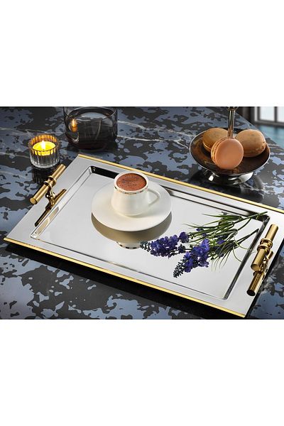 Tiamo Gold 18/10 Stainless Steel Coffee Tray - 23*36.5 cm