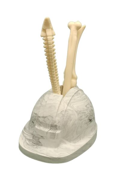 betonmall Suport pentru stilou din beton în formă de cască cu model de marmură