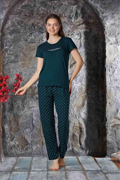 CALİA Kadın Sıfır Yaka Yazlık Kısa Kol  Pijama Takımı YENİ SEZON