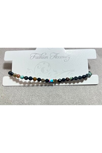 Atelier By Serkan سوار من حجر الفيروز بتفاصيل الهيماتيت من الحجر الطبيعي